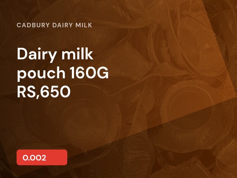 Dairy milk pouch 160G RS,650